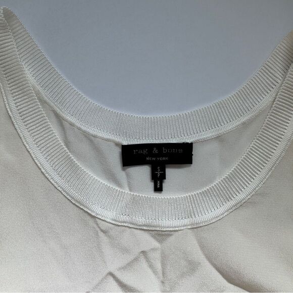 Rag & Bone Cream Mesh Panel Tank Top Size Small - Picture 3 of 5